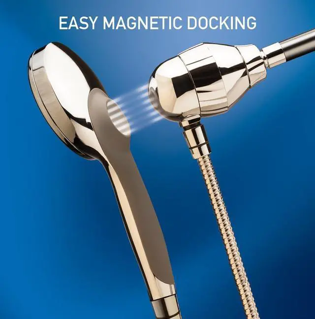 Alt view image 5 of 6 - Culligan S-H200-C Hand-Held Showerhead with Magnetic Base and Filter, 10,000 Gallon, Brushed Chrome