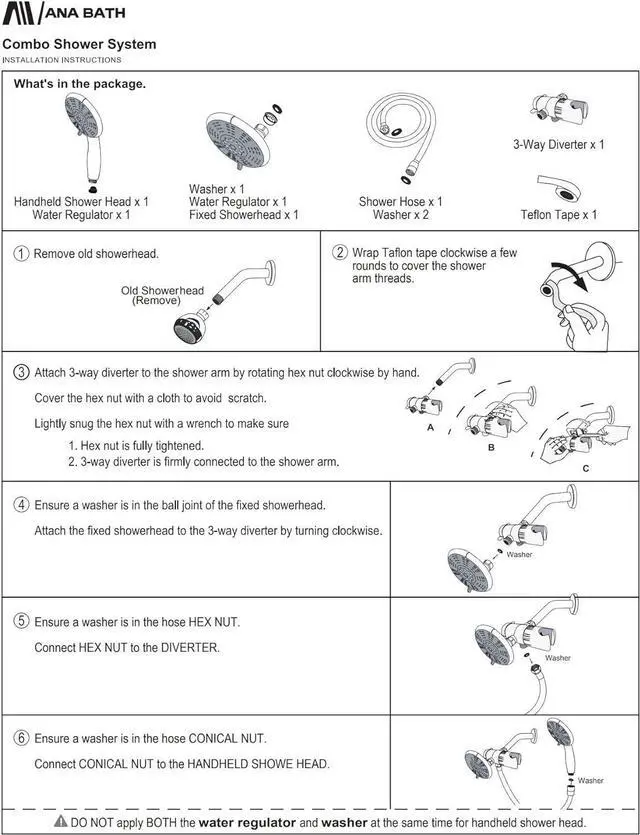 Alt view image 7 of 7 - Anti-Clog High Pressure Large Oil Rubbed Bronze Dual Shower Head 5-inch 5-Settings Shower Head with Handheld Spray Combo + 5 Foot Stainless Steel Shower Hose w/ BRASS connectors