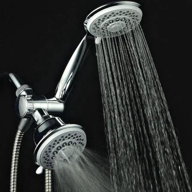 Alt view image 4 of 7 - Hotel Spa AquaStorm 30-Setting SpiralFlo 3-Way High Pressure Luxury Shower Head/Handheld Showerhead Combo with Water Saving Economy Mode/Chrome
