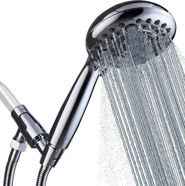 Main image of G-Promise Handheld Shower Head High Pressure 6 Spray Settings, Detachable Hand Held Showerhead 4.9 Inch Face with Extra Long Flexible Hose and Metal Adjustable Bracket