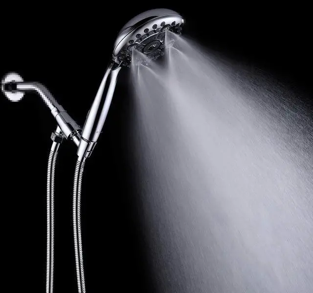 Alt view image 3 of 6 - G-Promise Handheld Shower Head High Pressure 6 Spray Settings, Detachable Hand Held Showerhead 4.9 Inch Face with Extra Long Flexible Hose and Metal Adjustable Bracket