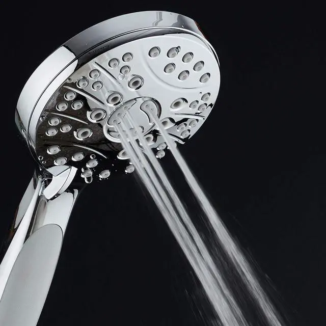 Alt view image 3 of 7 - for California - High Pressure 6-setting Luxury Handheld Showerhead Extra Long 6 Ft Stainless Steel Hose Anti Clog Jets Anti Slip Grip Top US Brand Extra Wall Bracket - Chrome Finish