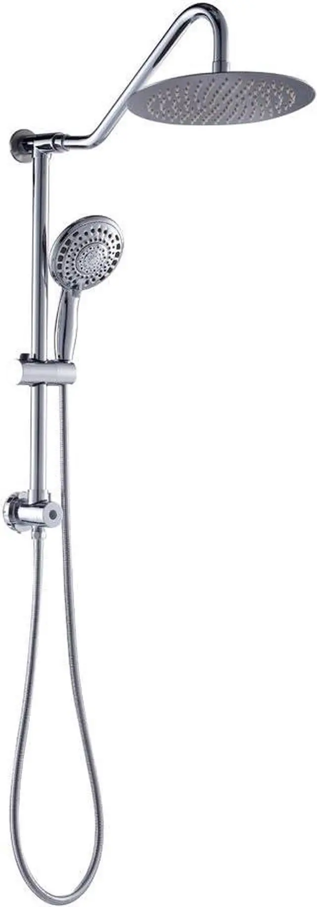 Main image of Sarlai Shower Head Combo - Dual Rainfall & Handheld, Stainless Steel 10 Inch, 5-Setting Sprayer, Chrome Finish