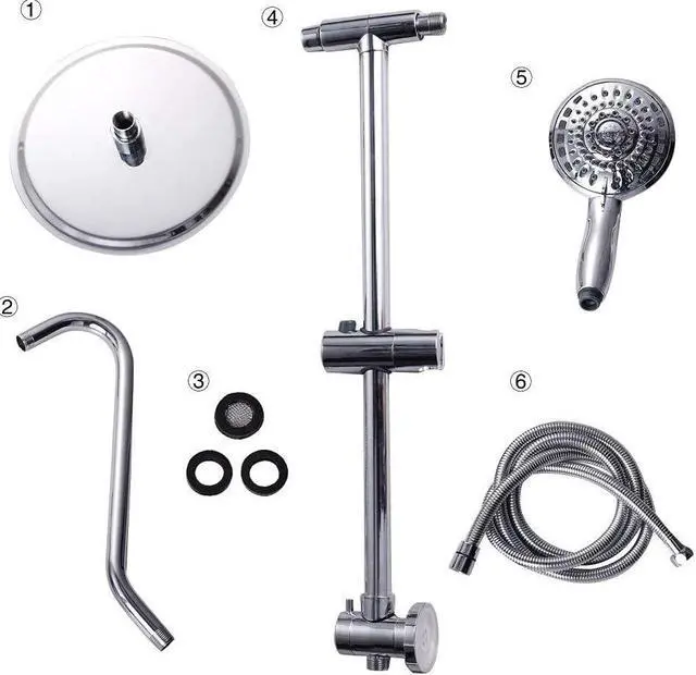 Alt view image 7 of 7 - Sarlai Shower Head Combo - Dual Rainfall & Handheld, Stainless Steel 10 Inch, 5-Setting Sprayer, Chrome Finish