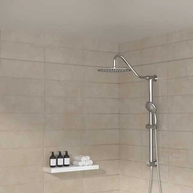 Alt view image 2 of 7 - Sarlai Shower Head Combo - Dual Rainfall & Handheld, Stainless Steel 10 Inch, 5-Setting Sprayer, Chrome Finish