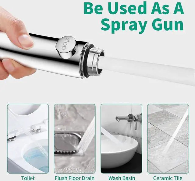 Alt view image 5 of 7 - High Pressure Shower Head with Handheld, On Off Shower for RV with Stop Button and 3 Modes, Detachable Water Saving Shower Head with Hose and Self-Adhesive Bracket (Chrome)