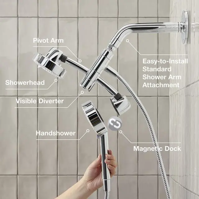 Alt view image 3 of 7 - KOHLER K-23218-CP Awaken 2-in-1 Multifunction Shower Combo Kit, Durable Materials, Versatile Spray, Polished Chrome