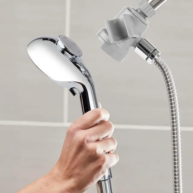 Alt view image 7 of 7 - Waterpik Magnetic Dual Dock Adjustable Height Hand Held Shower Head With 5-Foot Metal Hose and PowerPulse Shower Massage, Chrome QMK-753ME