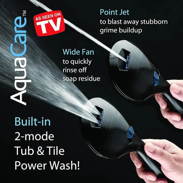 Alt view image 4 of 7 - Hotel Spa AquaCare As-Seen-On-TV High Pressure 50-mode Rain & Handheld 3-way Shower Head Combo - Anti-clog Nozzles/Tub, Tile & Pet Power Wash/Extra Long 6 ft. Stainless Steel Hose/ORB Bronze Finish