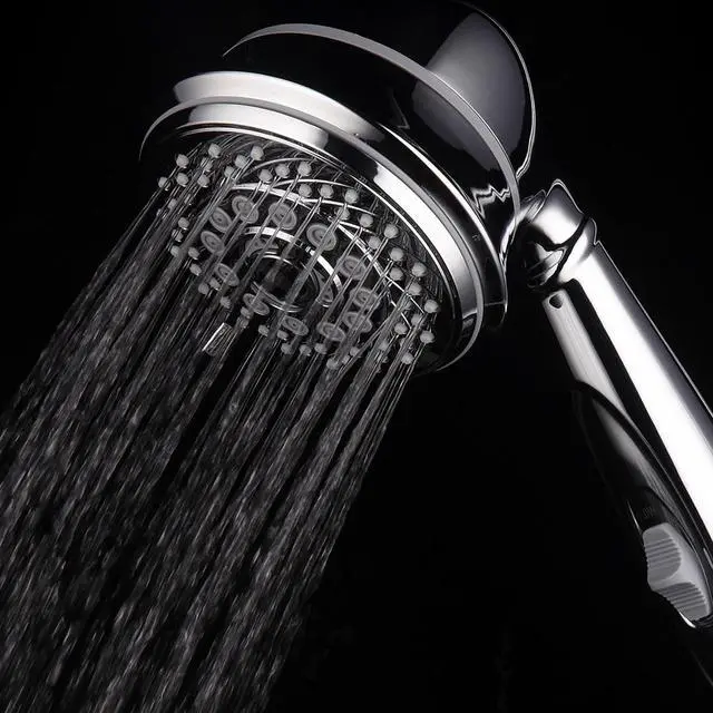 Alt view image 2 of 7 - AquaCare by Hotel Spa 7-Setting Filtered Handheld Shower Head with Patented ON/OFF Pause Switch and Enriched KDF Shower Filter Cartridge Inside 4 Inch