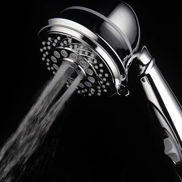 Alt view image 3 of 7 - AquaCare by Hotel Spa 7-Setting Filtered Handheld Shower Head with Patented ON/OFF Pause Switch and Enriched KDF Shower Filter Cartridge Inside 4 Inch
