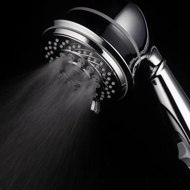 Alt view image 4 of 7 - AquaCare by Hotel Spa 7-Setting Filtered Handheld Shower Head with Patented ON/OFF Pause Switch and Enriched KDF Shower Filter Cartridge Inside 4 Inch