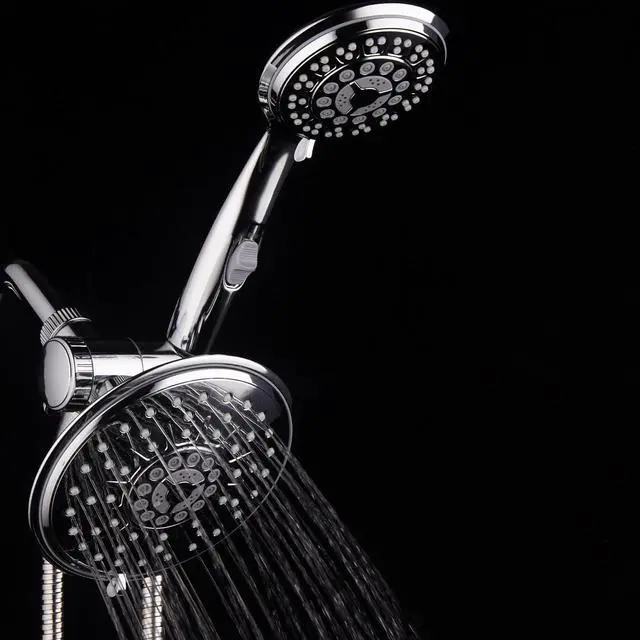 Alt view image 6 of 7 - 30-Setting Ultra-Luxury 6 inch Rainfall Shower Head & Handheld 3-way Combo with Water Saving Pause Switch and Stainless Steel Hose/Enjoy Separately or Together! Premium All Chrome Finish