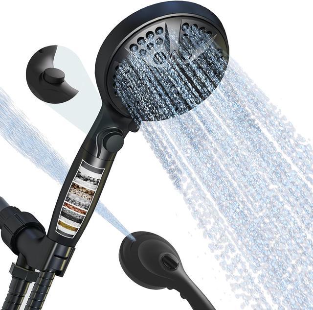 Filtered Shower Head with Handheld,Twinkle Star High Pressure 10 Mode  Detachable Showerhead Built-in Power Wash with ON/OFF Pause Switch,15 Stage  Water Softener Filters for Hard Water Remove Chlorine 