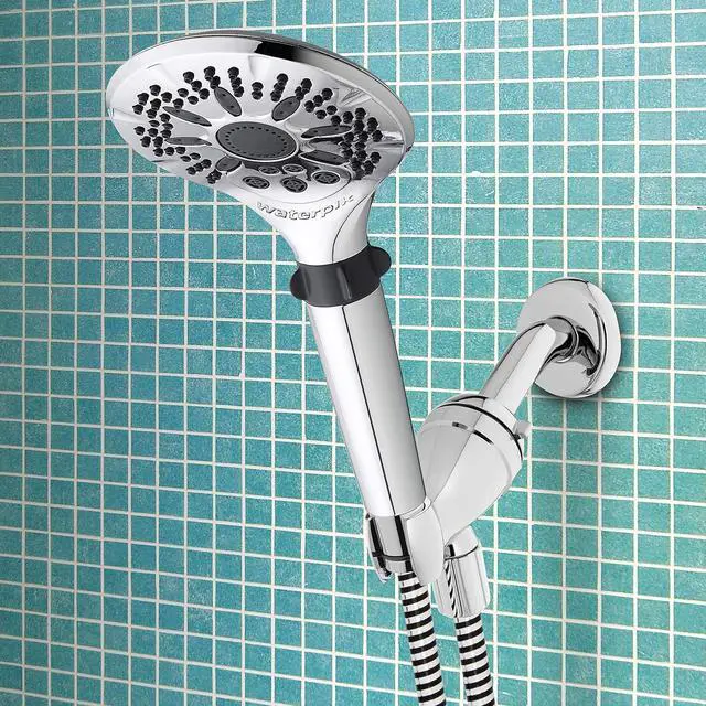 Alt view image 3 of 5 - Waterpik Hand Held Shower Head Easy Select With 5-Foot Shower Hose, DIY Easy Installation, 5 Spray Modes, Chrome, LAR-563EE