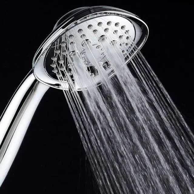 Alt view image 7 of 7 - AquaDance, Chrome Luxury Square 6-setting High-Pressure Hand Extra-Long 72" Stainless Steel Hose, Bracket, Solid Brass Fittings, Finish. Premium Handheld Shower Head from Top American