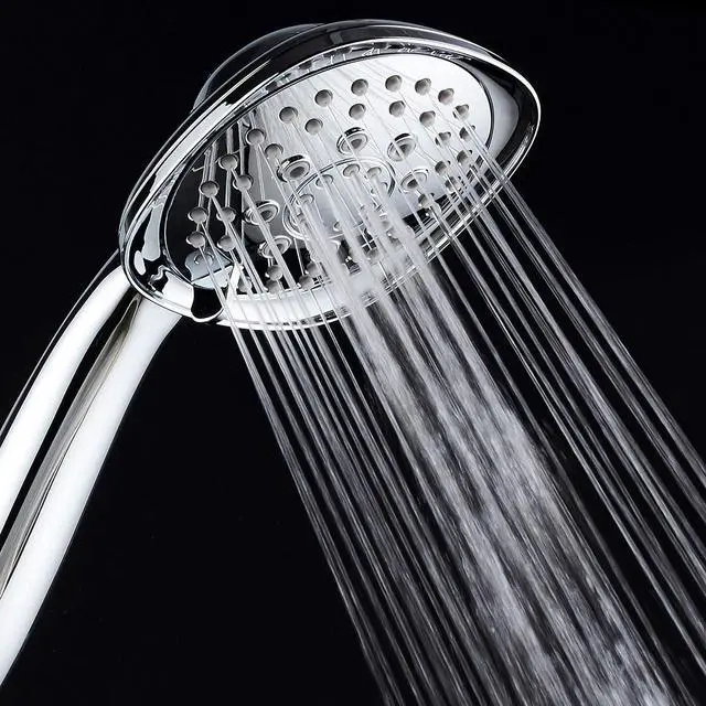 Alt view image 5 of 7 - AquaDance, Chrome Luxury Square 6-setting High-Pressure Hand Extra-Long 72" Stainless Steel Hose, Bracket, Solid Brass Fittings, Finish. Premium Handheld Shower Head from Top American