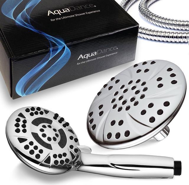 High Pressure 6-inch / 6-Setting Premium Rain Shower Head by AquaDance for  the Ultimate Shower Spa Experience! Officially Independently Tested to Meet
