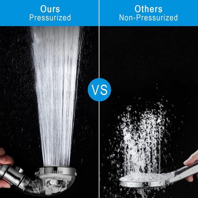 Alt view image 5 of 7 - High Pressure Handheld Shower Head with Filter, Shower Head Kits with Hose and Bracket, Hard Water Softener Water Purifying Filtered Showerheads with Filter Beads