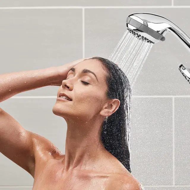 Alt view image 2 of 7 - Waterpik Power Spray Dual 2-in-1 Shower System With Rain Shower Head and 8-Mode Hand Held Shower Head, Plastic, Chrome VIC-133E-NSP-853E