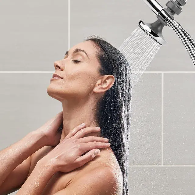 Alt view image 6 of 7 - Waterpik Power Spray Dual 2-in-1 Shower System With Rain Shower Head and 8-Mode Hand Held Shower Head, Plastic, Chrome VIC-133E-NSP-853E
