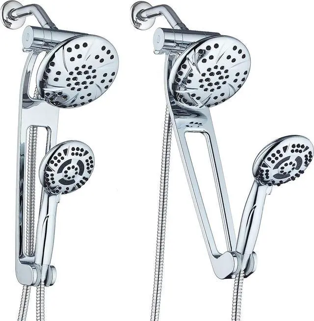 Main image of AquaDance Chrome AQUABAR High-Pressure 3-Way Spa Combo with Adjustable 18" Extension Arm for Easy Reach & Mobility Enjoy Luxury 6" Rain & Handheld Shower Head Separately or Together Finish
