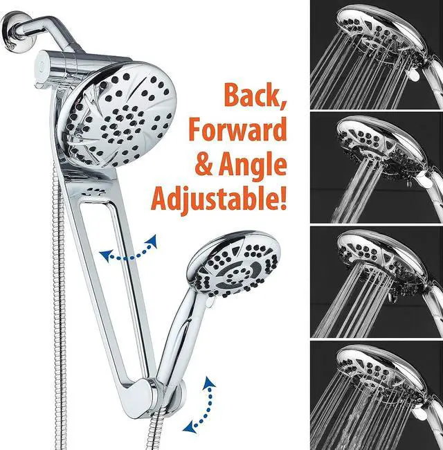 Alt view image 4 of 7 - AquaDance Chrome AQUABAR High-Pressure 3-Way Spa Combo with Adjustable 18" Extension Arm for Easy Reach & Mobility Enjoy Luxury 6" Rain & Handheld Shower Head Separately or Together Finish