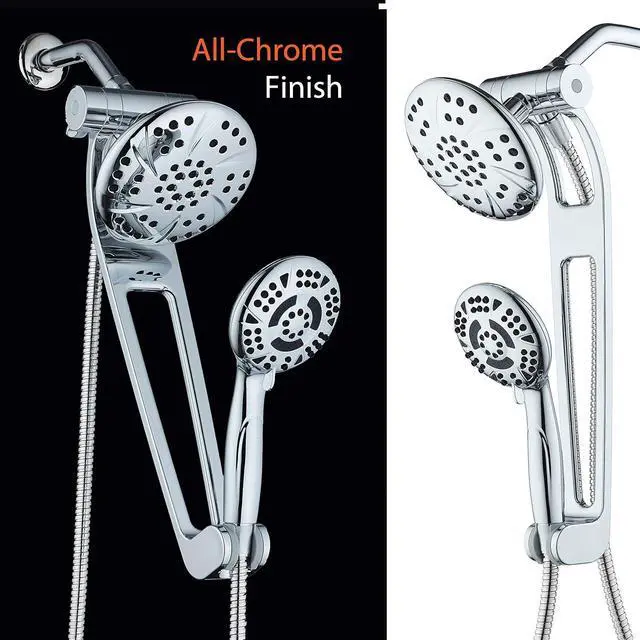 Alt view image 7 of 7 - AquaDance Chrome AQUABAR High-Pressure 3-Way Spa Combo with Adjustable 18" Extension Arm for Easy Reach & Mobility Enjoy Luxury 6" Rain & Handheld Shower Head Separately or Together Finish