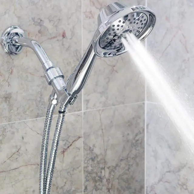 Alt view image 7 of 7 - Aqua Elegante Shower Head - Massage & Mist Handheld Shower Kit, Chrome & California Certified, 3 Unique Settings, Self-Cleaning Nozzles, BPA Free, 1.8 GPM, Adjustable Rainfall Spray