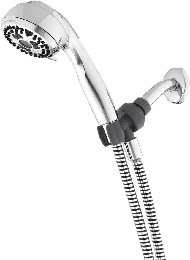 Main image of Waterpik Adjustable Shower Head with Handheld Spray with 5-Foot Hose, Features Dual Position Height Select Bracket, 7 Spray Modes, Chrome Finish, NSE-753E