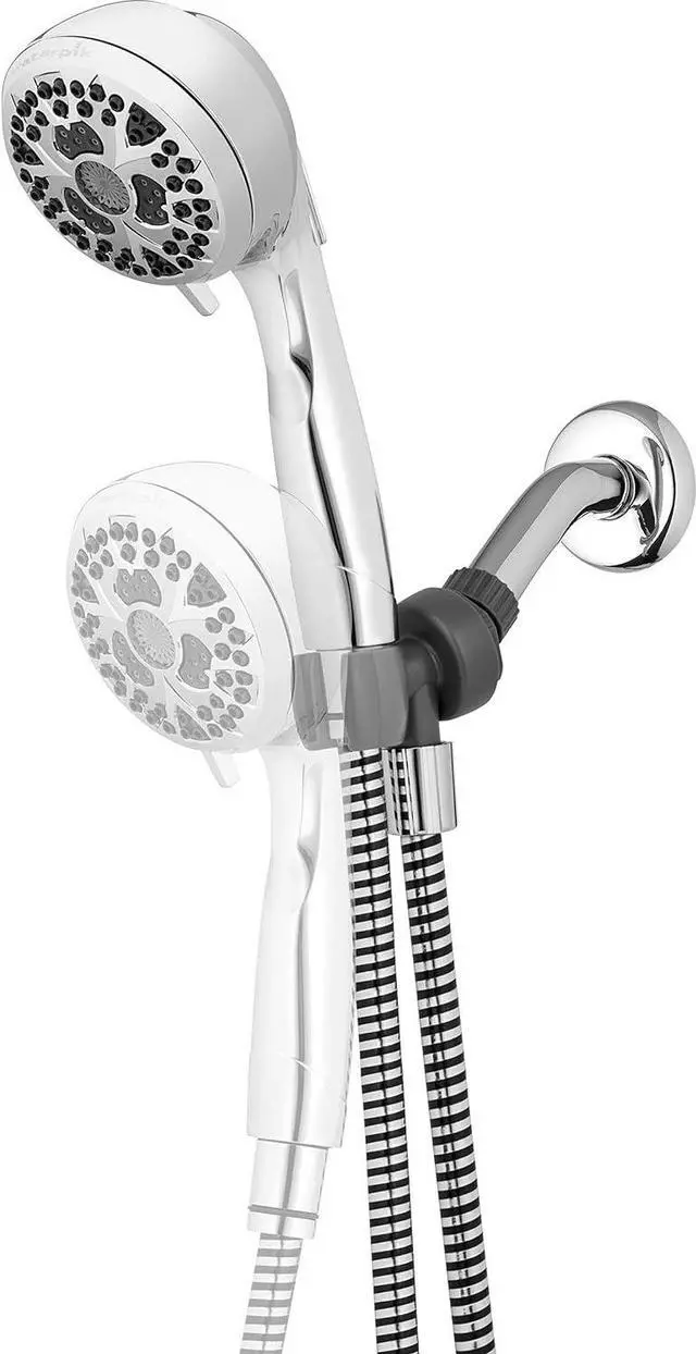 Alt view image 2 of 7 - Waterpik Adjustable Shower Head with Handheld Spray with 5-Foot Hose, Features Dual Position Height Select Bracket, 7 Spray Modes, Chrome Finish, NSE-753E