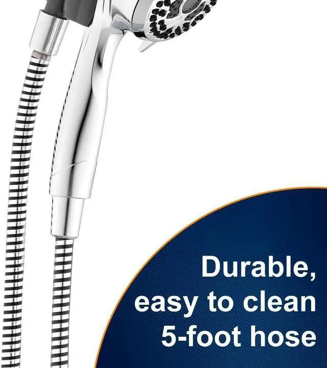 Alt view image 6 of 7 - Waterpik Adjustable Shower Head with Handheld Spray with 5-Foot Hose, Features Dual Position Height Select Bracket, 7 Spray Modes, Chrome Finish, NSE-753E