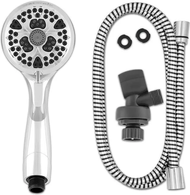Alt view image 5 of 7 - Waterpik Adjustable Shower Head with Handheld Spray with 5-Foot Hose, Features Dual Position Height Select Bracket, 7 Spray Modes, Chrome Finish, NSE-753E