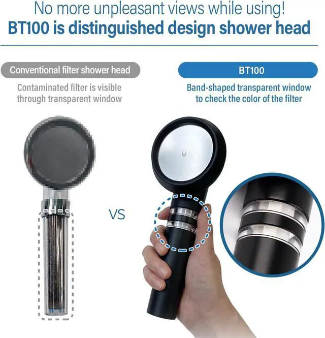 Alt view image 5 of 7 - POSEION BT100 SW Filtered Shower Head  Handheld, High Pressure, Magnetized Sediment Filter, Ultrafine Water Stream, Spa-Like Comfort, Durable Build, Made in Korea