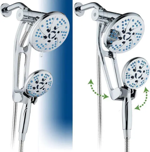 Main image of Hotel Spa AquaCare Spa Station High Pressure 48-mode Rain & Handheld 3-way Shower Head Combo with Adjustable Arm - Anti-clog Nozzles, Extra-long 6 ft Stainless Steel Hose/All Chrome Finish