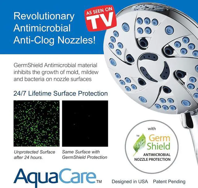 Alt view image 6 of 7 - Hotel Spa AquaCare Spa Station High Pressure 48-mode Rain & Handheld 3-way Shower Head Combo with Adjustable Arm - Anti-clog Nozzles, Extra-long 6 ft Stainless Steel Hose/All Chrome Finish
