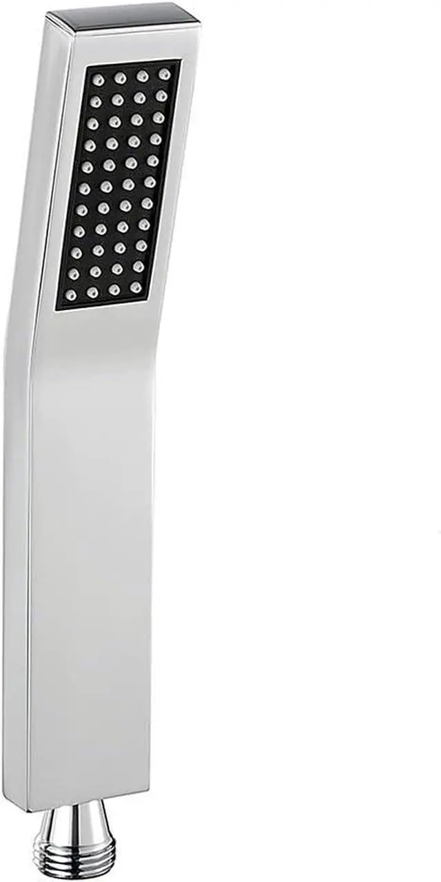 Main image of Square Solid Brass Handheld Shower Head High Pressure Single Function Hand Shower Head Sprayer Chrome