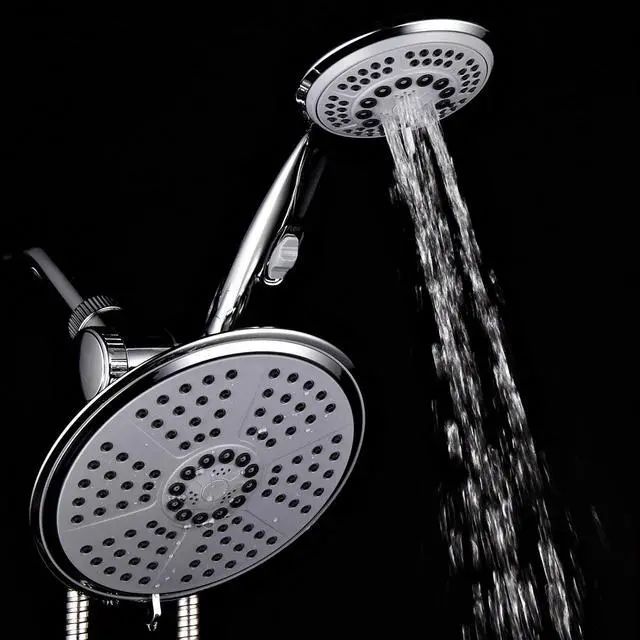 Alt view image 5 of 7 - HotelSpa High-Pressure Ultra Luxury Rainfall Combo  Giant 7-inch 5-mode Head, 6-mode Hand Shower with ON/OFF Pause Switch, Water Diverter, Stainless Steel Hose  Top American Brand  Chrome Finish