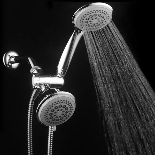 Alt view image 5 of 6 - DreamSpa 36-setting 3-way Shower Head  Removable Shower Wand and Fixed Shower Combination  5-foot Flexible Steel Hose, Tool-Free Installation, Gray Face, Chrome Finish