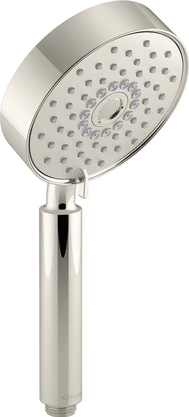 Main image of KOHLER 22166-SN Purist Four-Function Handshower, Handheld Showerhead with 3 Spray Settings, 2.5 GPM, Vibrant Polished Nickel