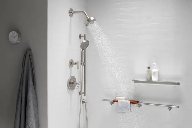 Alt view image 2 of 4 - KOHLER 22166-SN Purist Four-Function Handshower, Handheld Showerhead with 3 Spray Settings, 2.5 GPM, Vibrant Polished Nickel