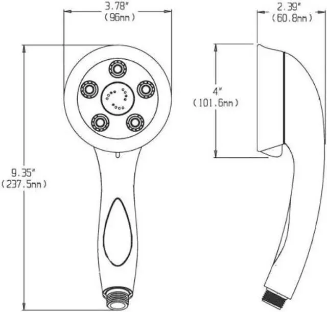 Alt view image 3 of 7 - Speakman VS-3014 Caspian Anystream Multi-Function Handheld Shower Head, 2.5 GPM, Polished Chrome