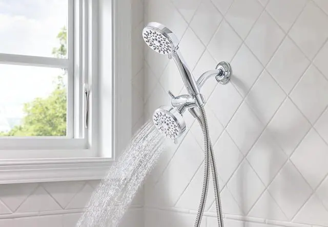 Alt view image 7 of 7 - Moen 20016 Ignite Dual Hand Held And Multi Function Shower Head Combo Package With Hose And Diverter, Chrome, 3.75"