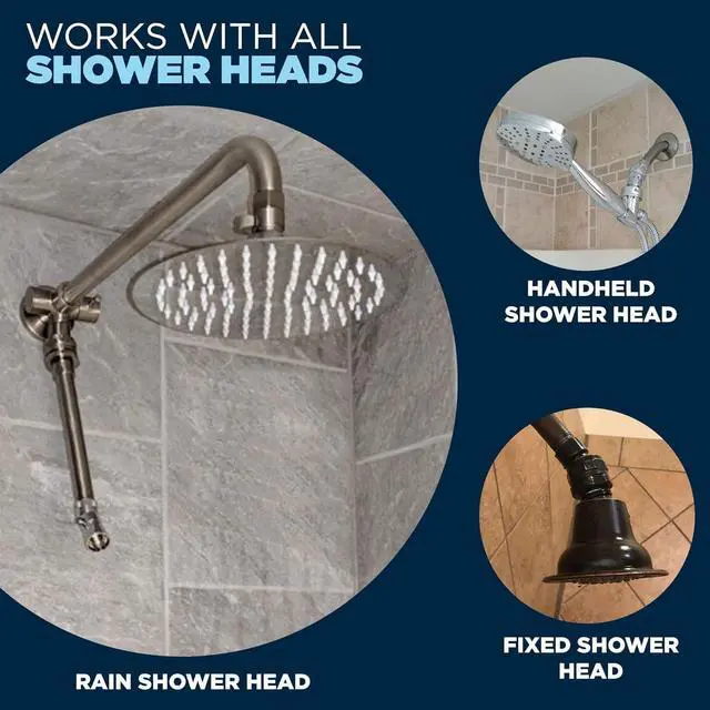 Alt view image 4 of 7 - HammerHead Showers® ALL METAL Shower Head Swivel Ball Adapter, Chrome | Adjustable Pivot Ball To Adjust Showerhead Angle | Universal Connector Joint Fits Fixed, Hand Held & Rain Shower Heads