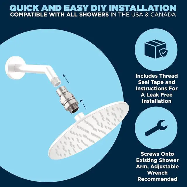 Alt view image 5 of 7 - ? ALL METAL Shower Head Swivel Ball Adapter Brushed Nickel | Adjustable Pivot Ball To Adjust Showerhead Angle | Universal Connector Joint Fits Fixed Hand Held & Rain Shower Heads