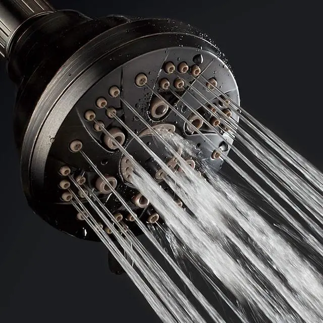 Alt view image 6 of 6 - AquaDance Oil Rubbed Bronze High Pressure 6-Setting Spiral Shower Head-Angle Adjustable, Anti-Clog Showerhead Jets, Tool-Free Installation-USA Standard Certified-Top US Brand