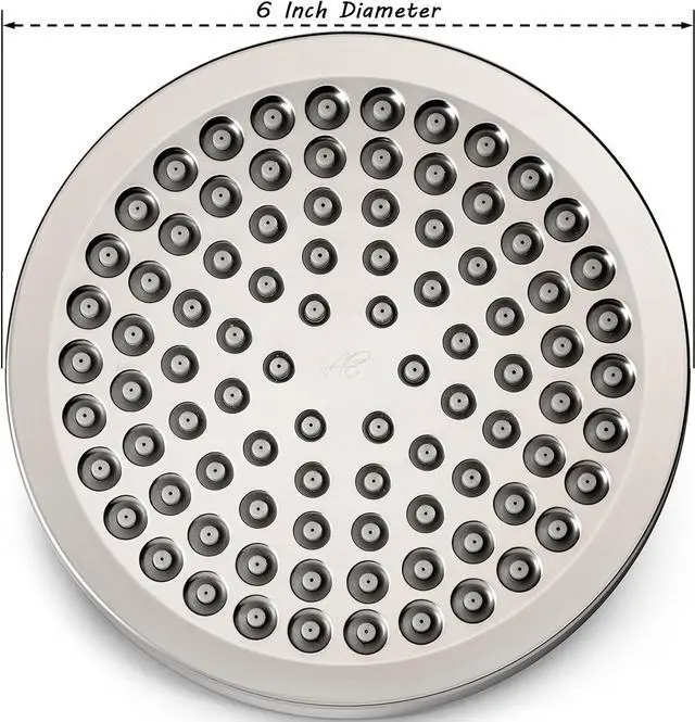 Alt view image 5 of 5 - Aqua Elegante High Pressure Rain Shower Head - 6 Inch Luxury Rainfall Showerhead - Great Flow And Best Overhead With Adjustable Extension Arm, 1.8 GPM - Brushed Nickel & California Certified