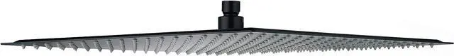 Main image of Rain Shower Head, 16 Inch High Pressure Stainless Steel Rainfall Shower Head Square Waterfall Bath Shower with Silicone Nozzle and Adjustable Metal Swivel Ball Joint, Black