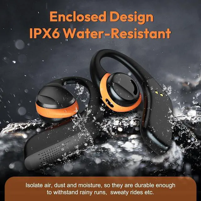 Alt view image 5 of 7 - Open Ear Headphones LK08 2024 Version, Air Conduction Headphones Bluetooth 5.3 Touch Control Wireless Earbuds, Up to 70 Hours Playtime Earphones with Dual 16.2mm Dynamic Drivers Deep Bass