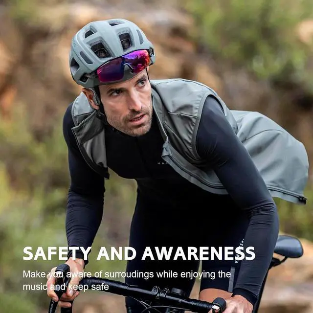 Alt view image 4 of 7 - HEF15 Bone Conduction Headphones, Bluetooth 5.0 Wireless, Open Ear, IP68 Waterproof, 7Hrs Playtime, Black